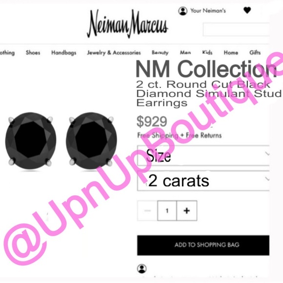 8mm 2 ct Each Round-Cut Black Diamond Earrings - Picture 13 of 16